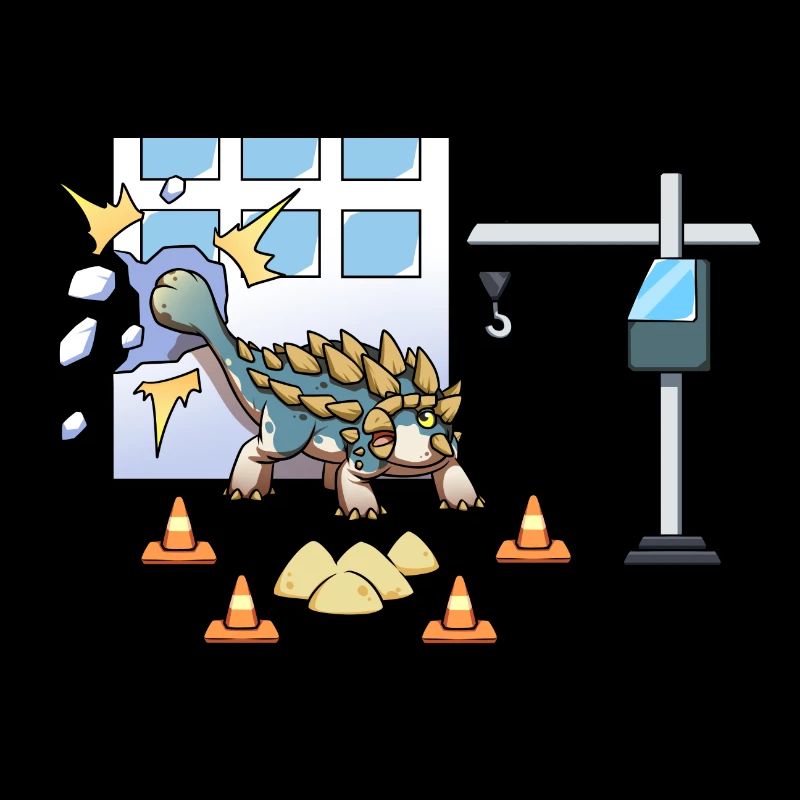 Cool Ankylosaurus Construction Site Crane Dino