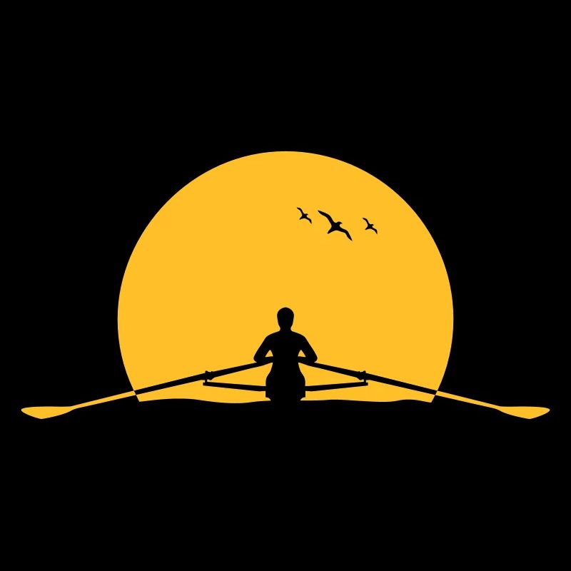 Rowing sunset rower rowing skulls