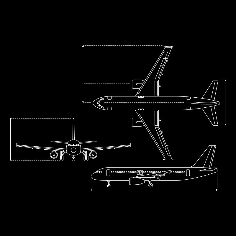 Dessin technique du plan d’avion