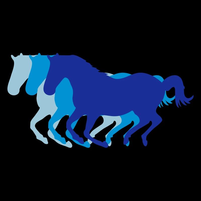 Three horses at gallop