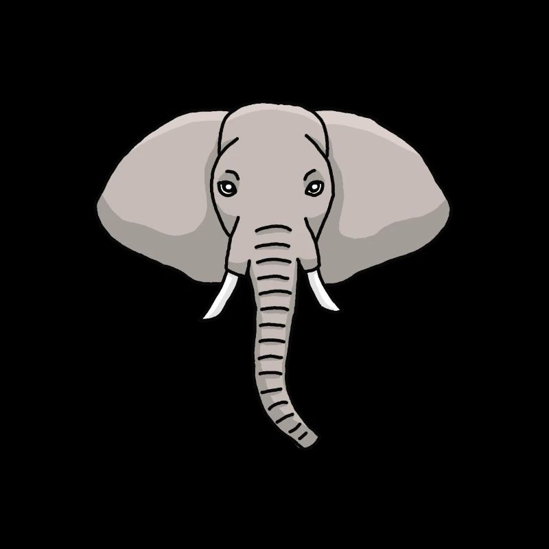Elephant, head, elephant head, drawing