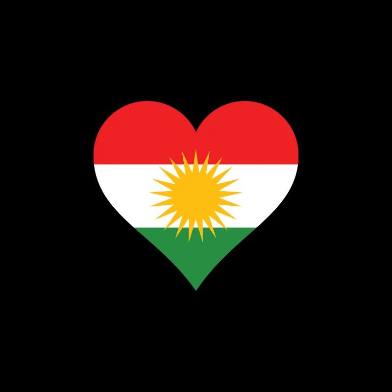 Kurdistan kurde drapeau drapeau coeur