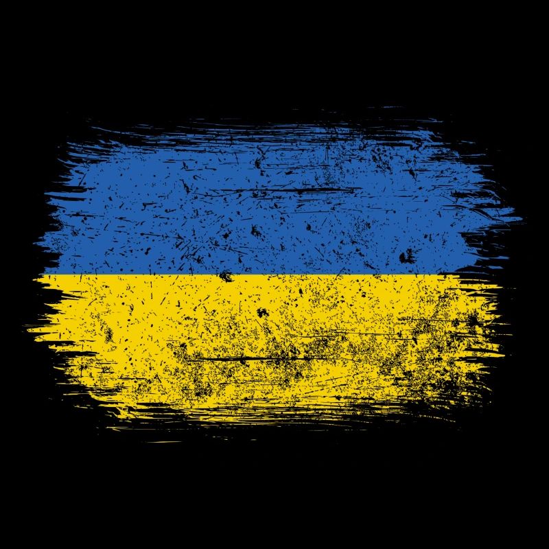 Ukraine Flag Brush Stroke