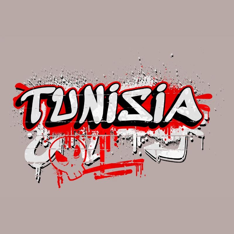 Tunisia graffiti flags design