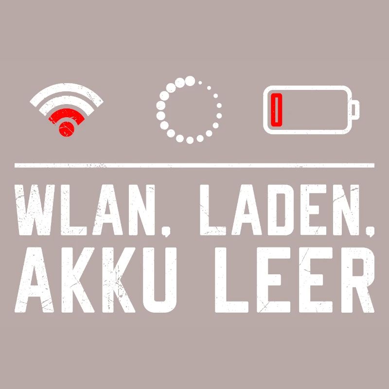 Coder WLAN. LADEN. AKKU LEER LUSTIG