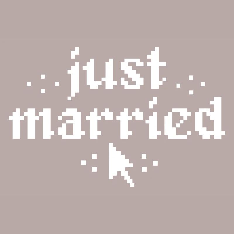 Just Married Pixel Mouse Pointer Wedding Gift