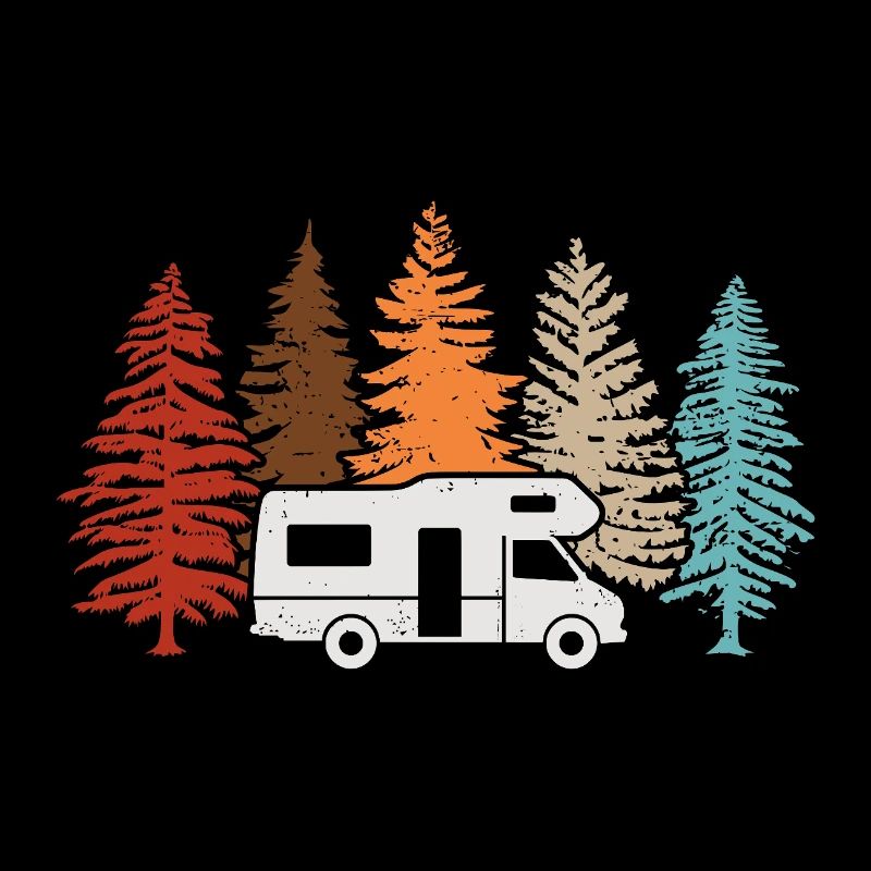 Wohnmobil Camping Wald Natur Camper Bäume