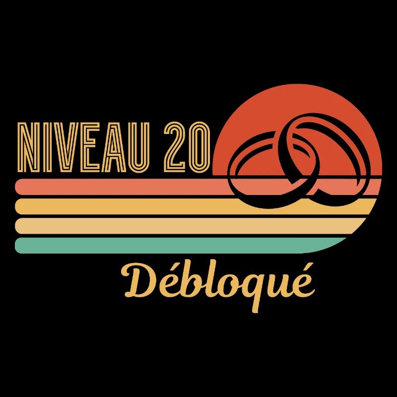 Niveau 20 débloqué design rétro graphique