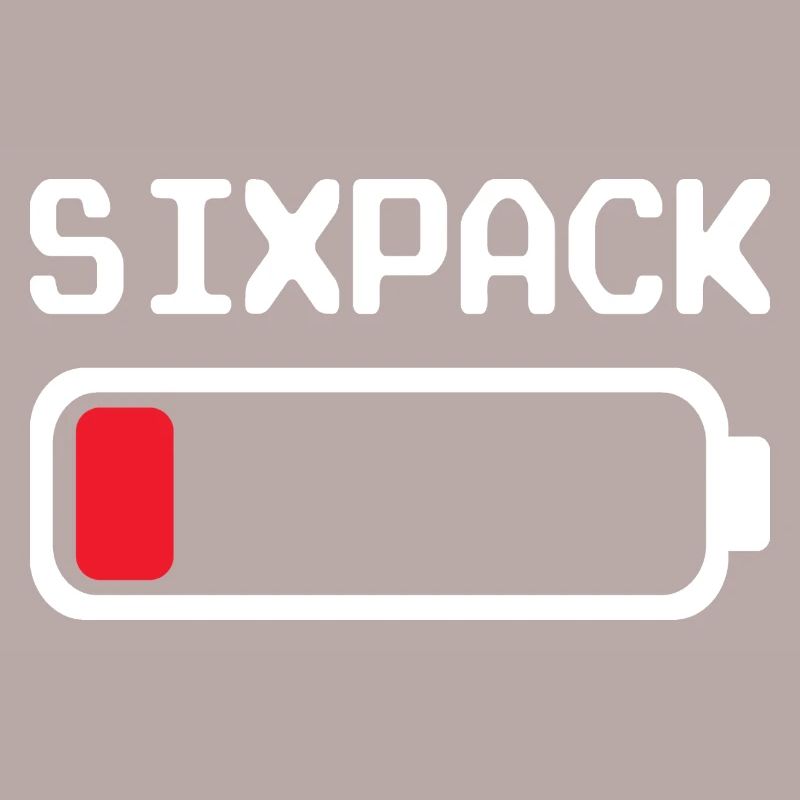 Six-pack – Fun outfit with a low battery