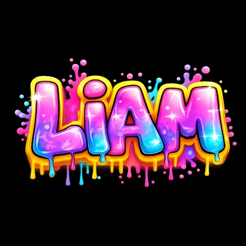 LIAM GRAFFITI NAME FÜR PERFEKTES GESCHENK DRUCKBAR