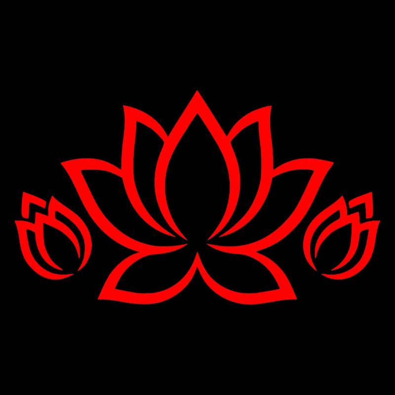 Red Lotus Silhouette – Floral Mandala Pattern