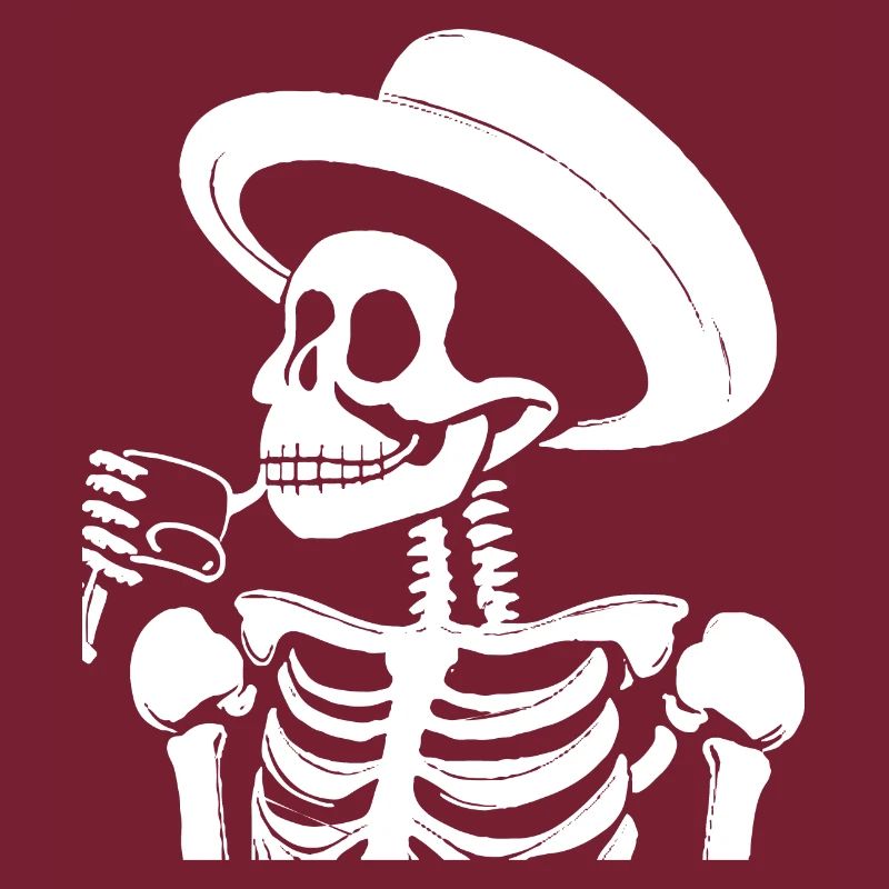 Sarcastic Funny Skeleton Drinking Espresso Coffee