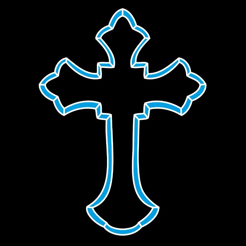 Neon Cross Silhouette