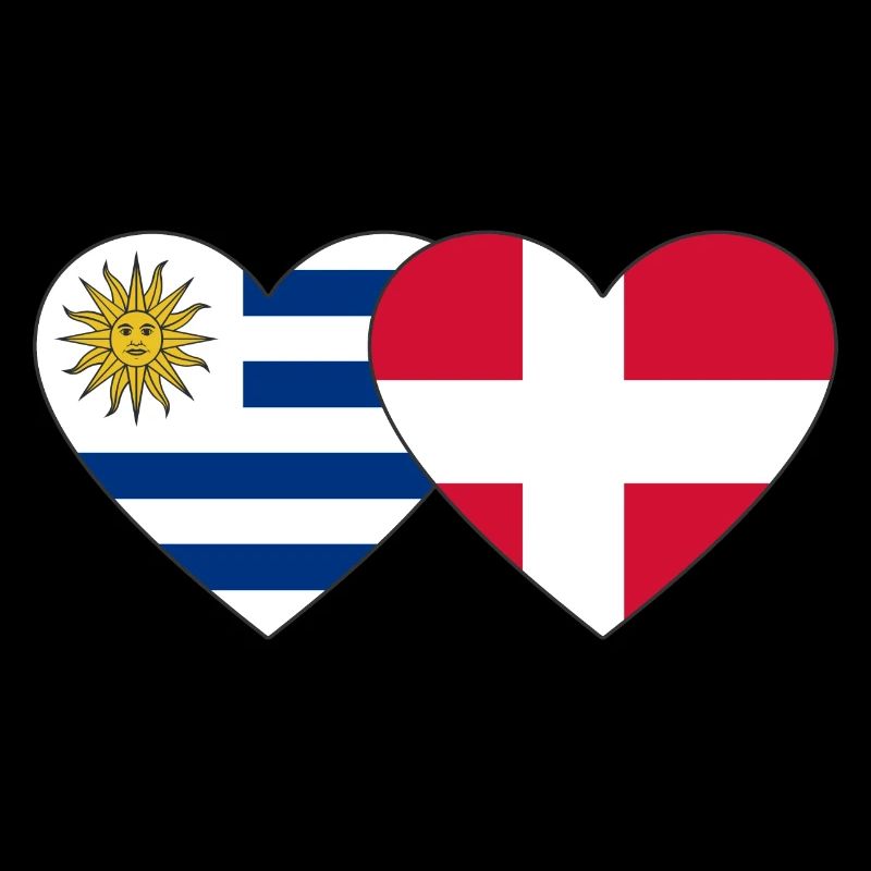 Uruguay Danemark Drapeau du cœur