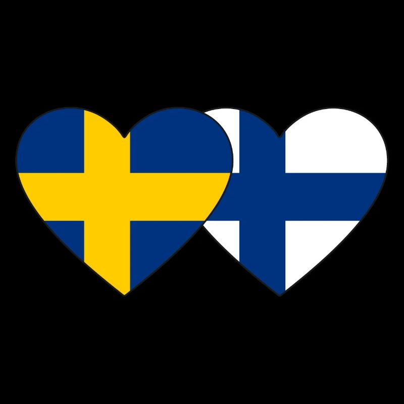 Suède Finlande Drapeau Coeur
