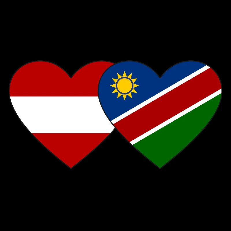 Austria Namibia Flag Heart