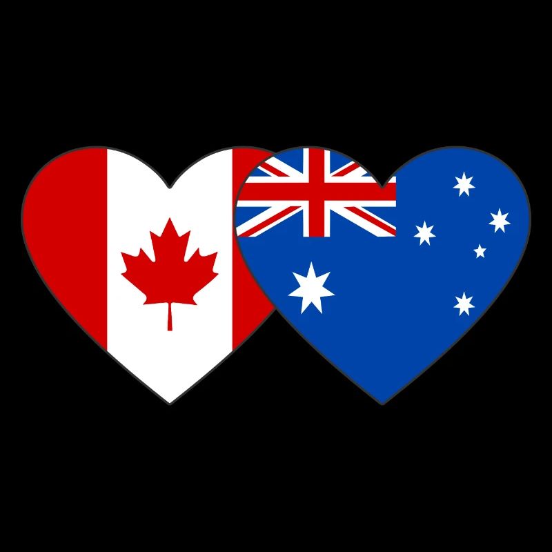 Coeur du drapeau du Canada et de l’Australie