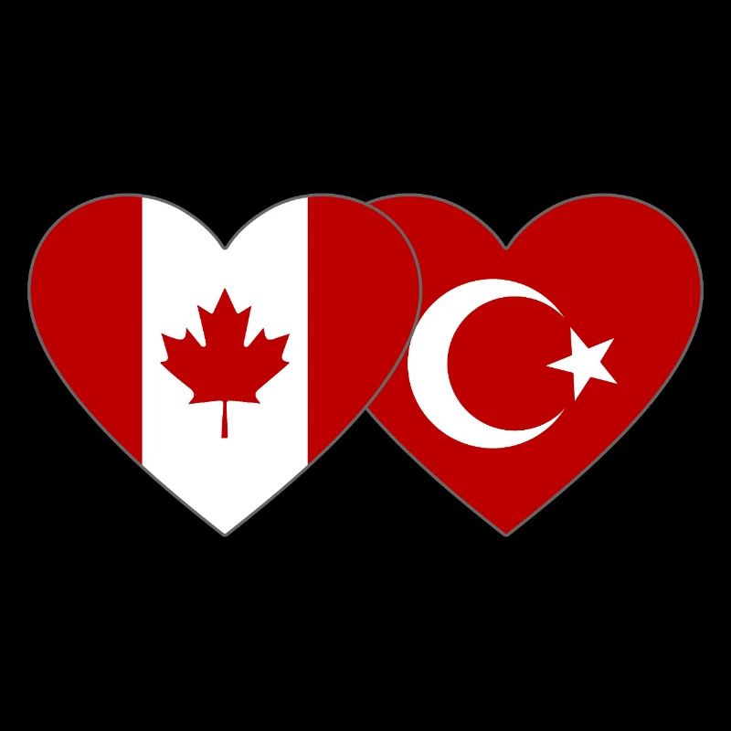 Canada Turkey Flag Heart