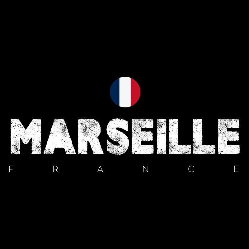 Marseille Frankreich Vintage Distressed Typografie