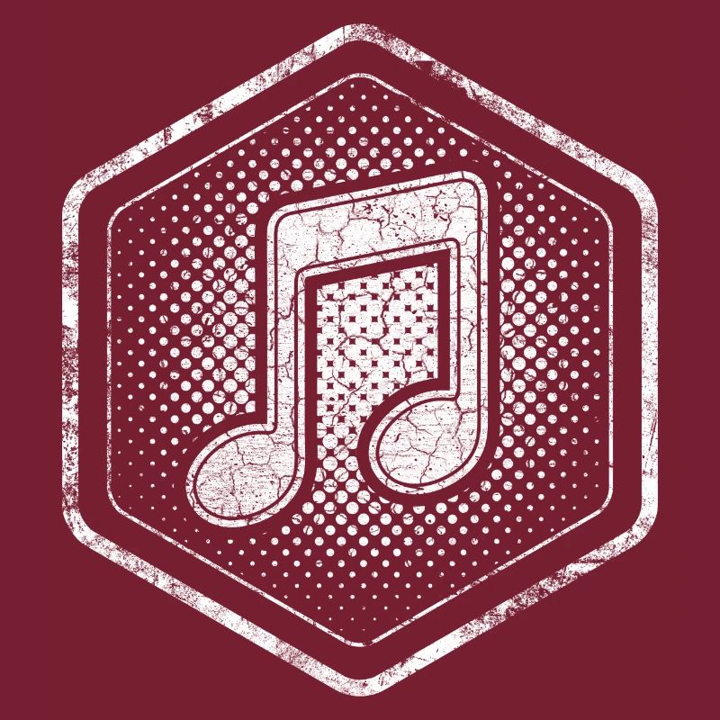 Musiknote Hexagon Logo mit coolem Effekt