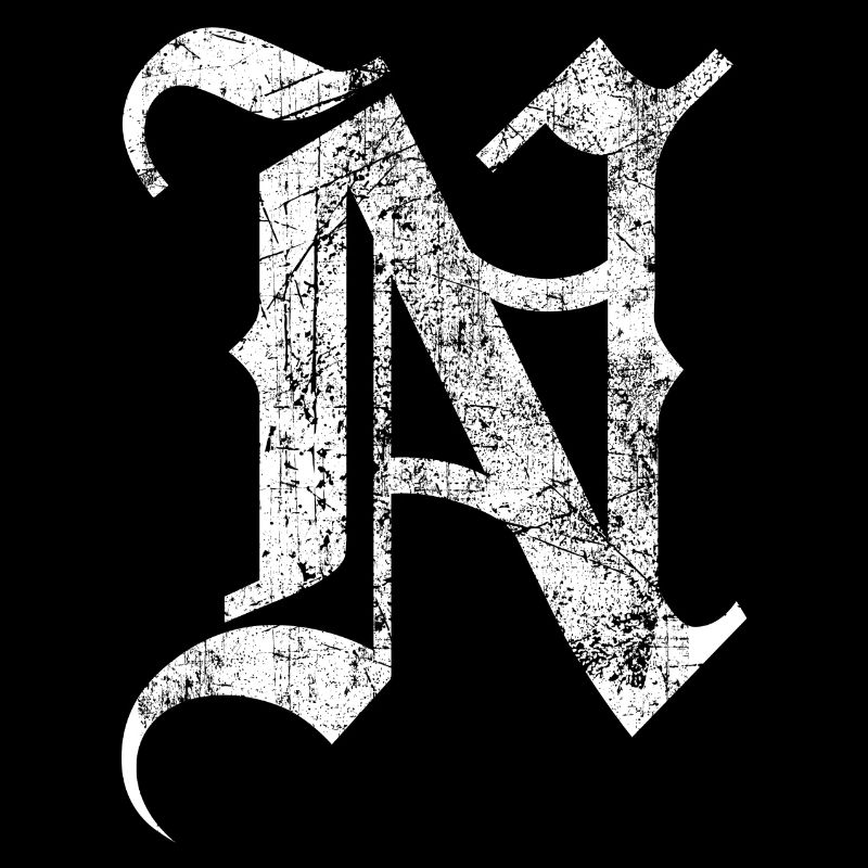 Tshirt alphabet initial N