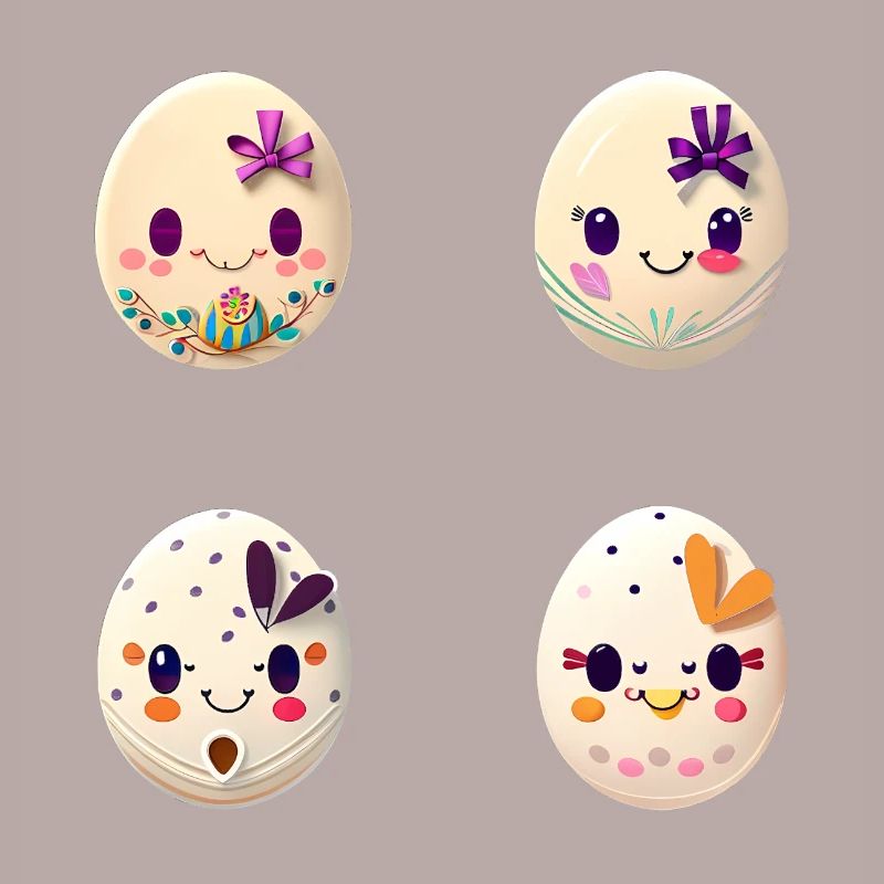 Colorful eggs painted for Easter