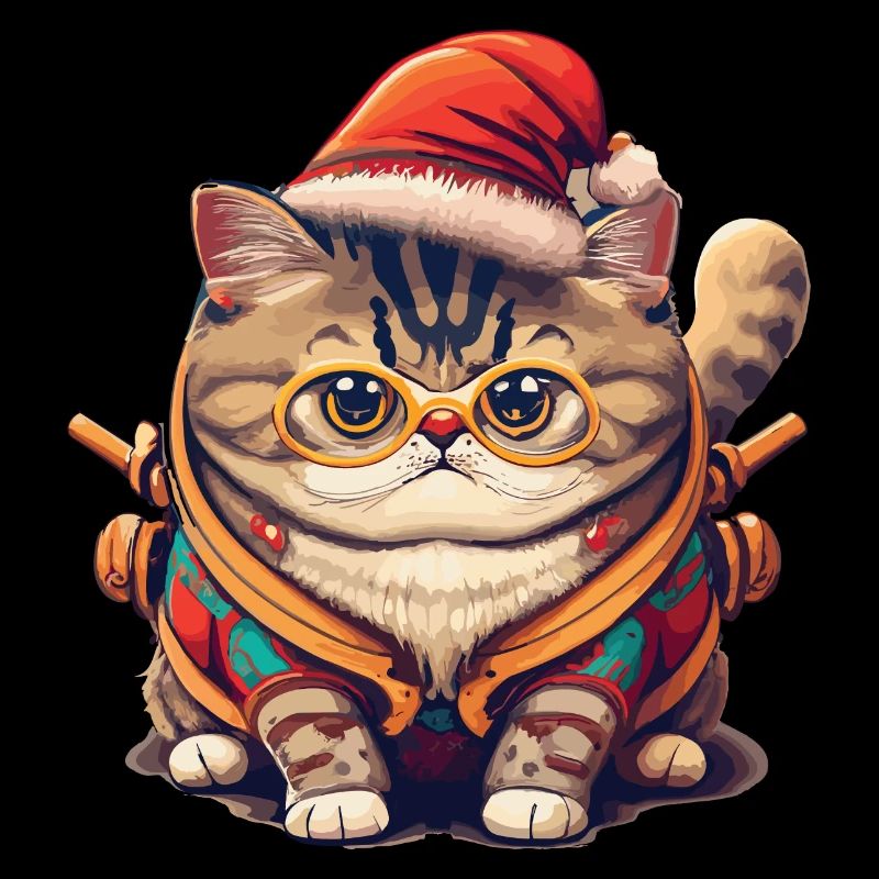 Ninja Cat Santa Hat Starring Machine