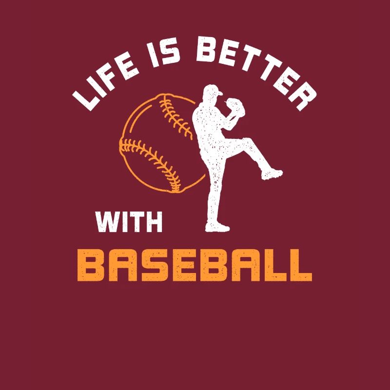 Leben ist besser mit Baseball Spruch Geschenk