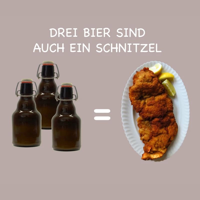 3 BEERs are also a SCHNITZEL drink drinking
