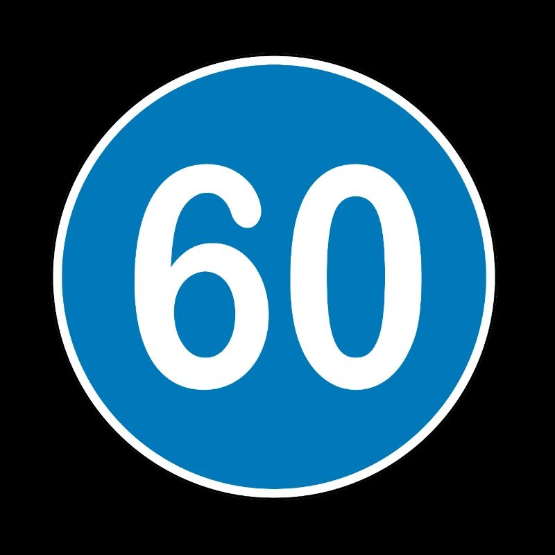60e anniversaire , 60 ans , Panneau de signalisation bleu