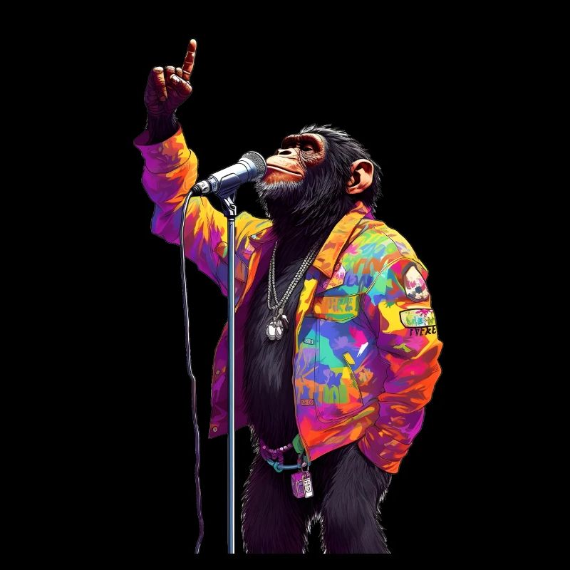 Singing monkey with microphone