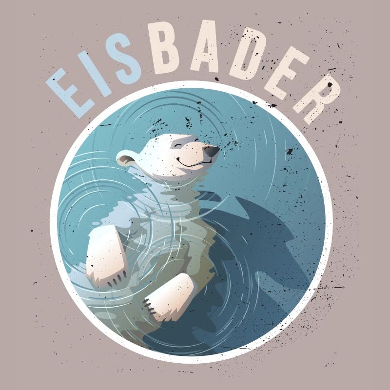 winterbader eisbär eisbader cool cold water arktis