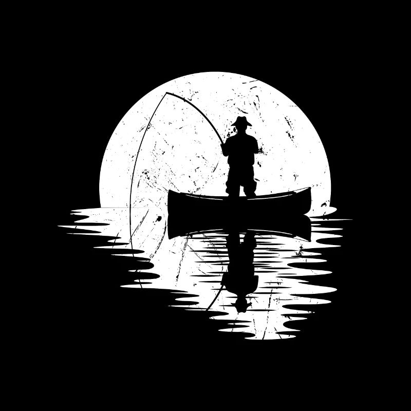 Pleine lune pêcheur lune pêche idée cadeau de pêche
