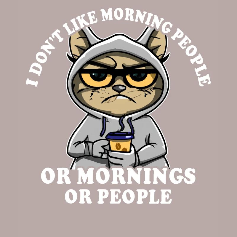 Morgenmuffel Kaffeetrinker Katze Kaffee