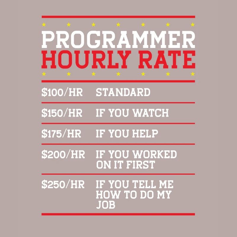 Programmer Hourly Rate Support Coder Labor IT