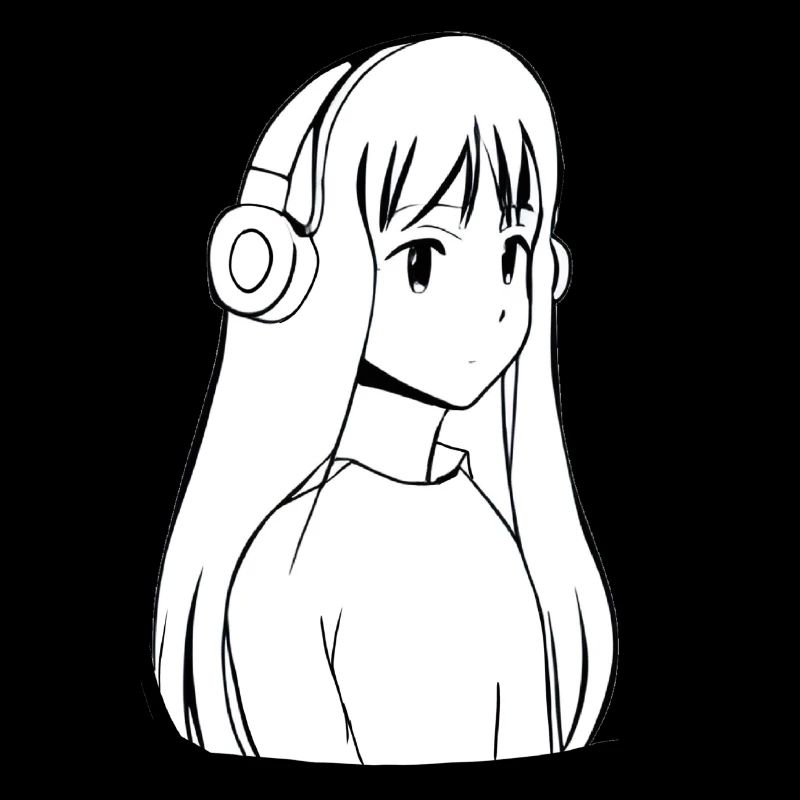 Manga Mädchen Kopfhörer