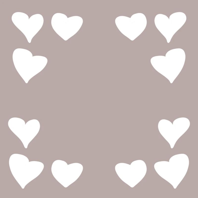 Hearts Pattern Frame Square Heart