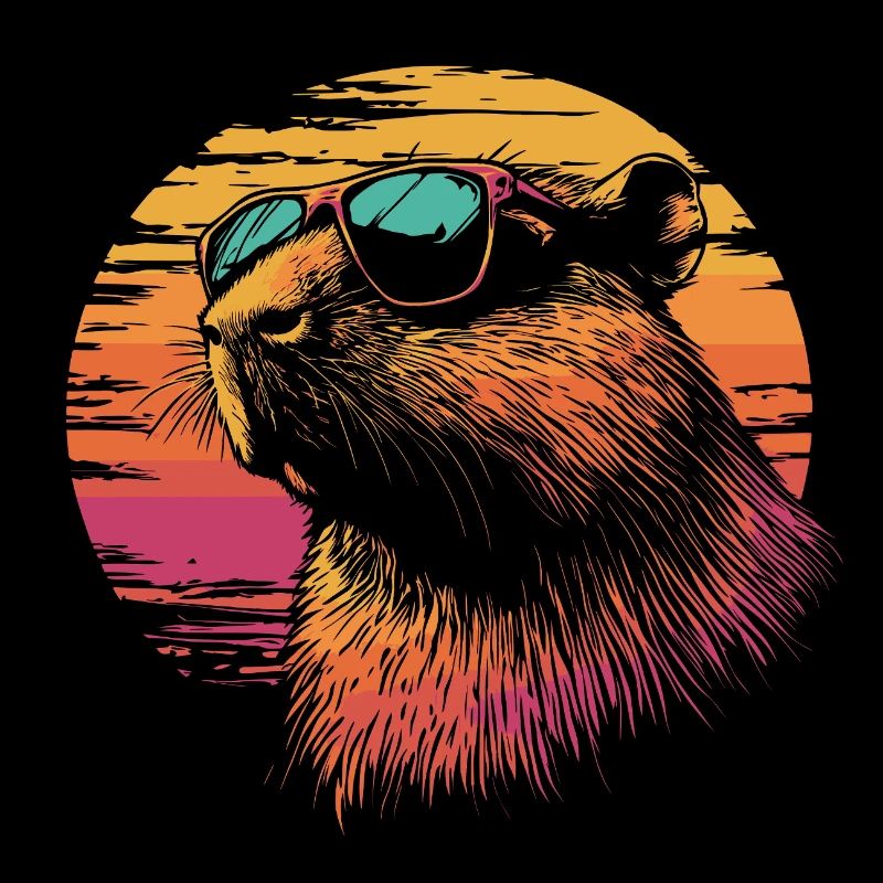 Capybara avec lunettes de soleil