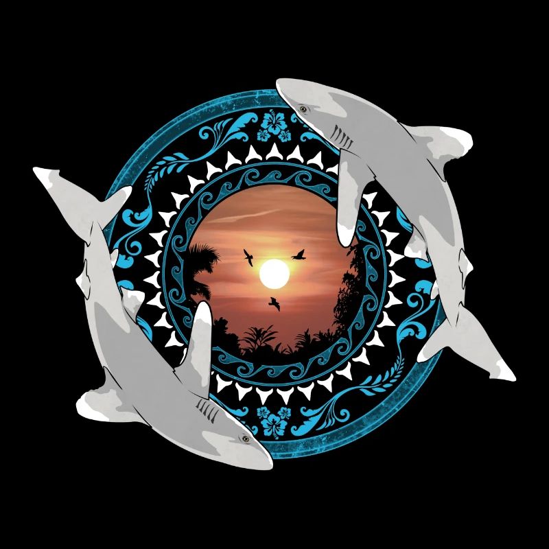 Requins océaniques à pointes blanches Polynésien hawaïen