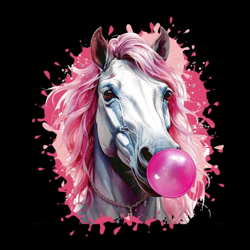 Horse,Graffiti,illustration,Bubble gum