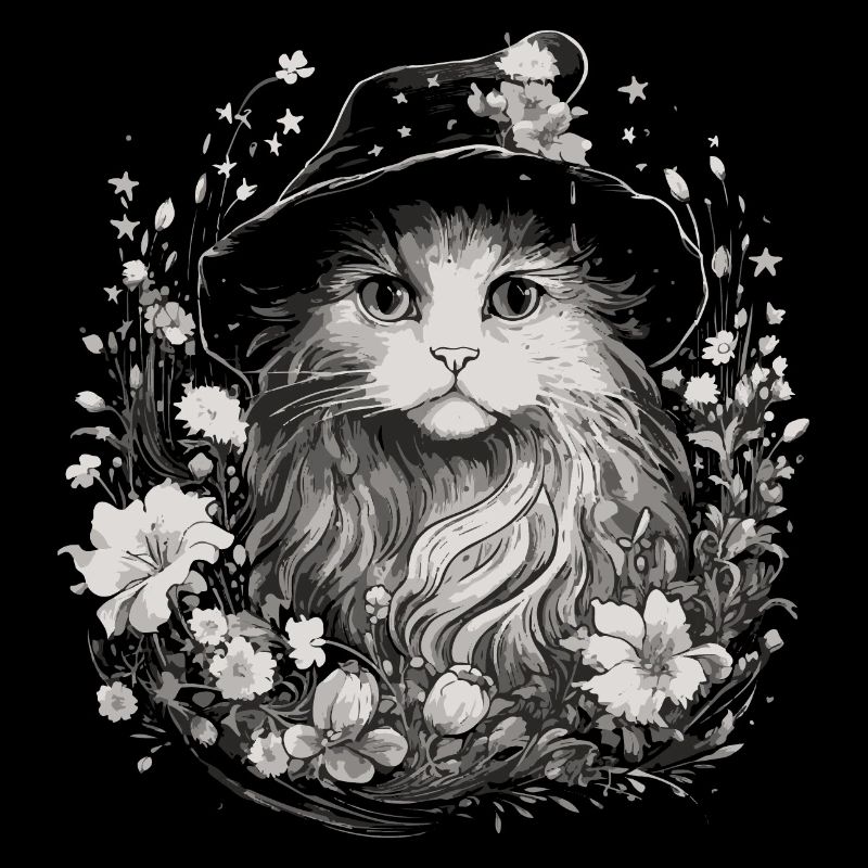 Chat Sorcier Cottagecore
