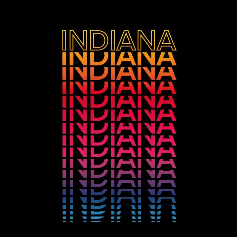 Retro Nostalgic USA State - Rainbow Indiana