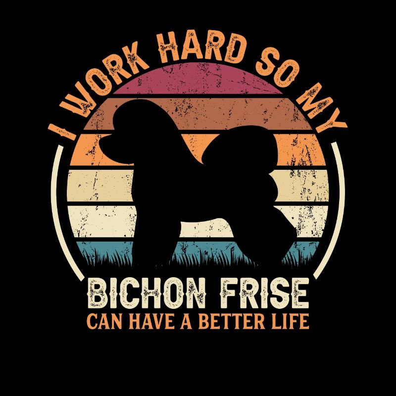 Work Hard Work - Retro Bichon Frise