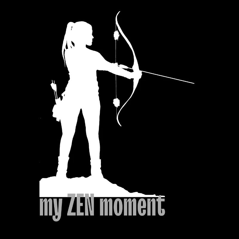 Zen mit Bogenschießen weiß