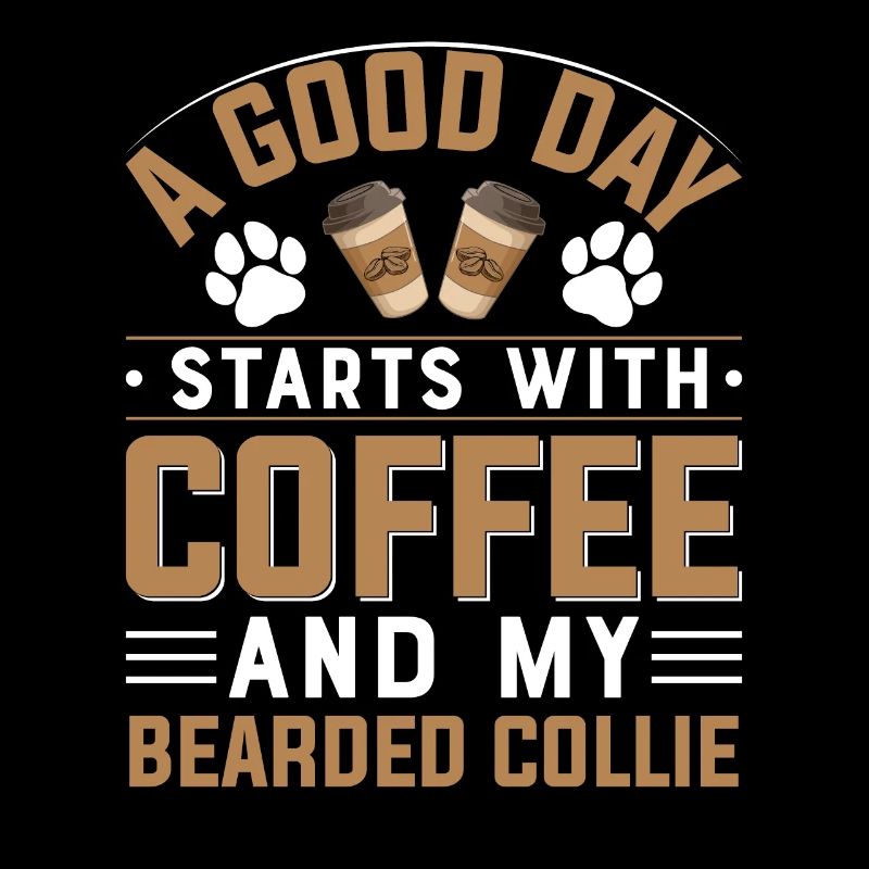 Bearded Collie Coffee Drinking Caffeine Dogs