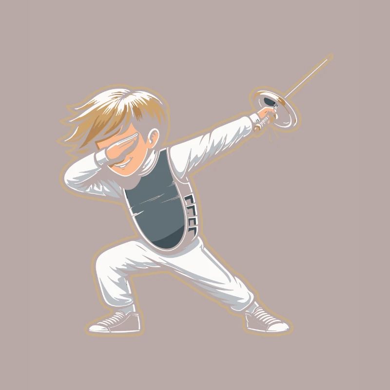 Doublage Garçon Escrimeur Clôture Épée Épée Escrime