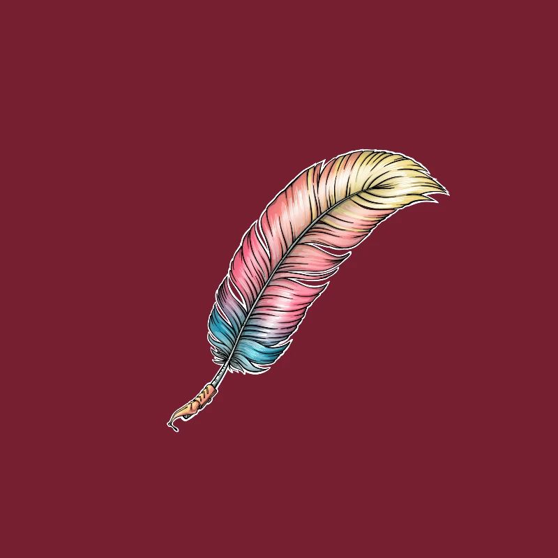 écriture plume arc-en-ciel