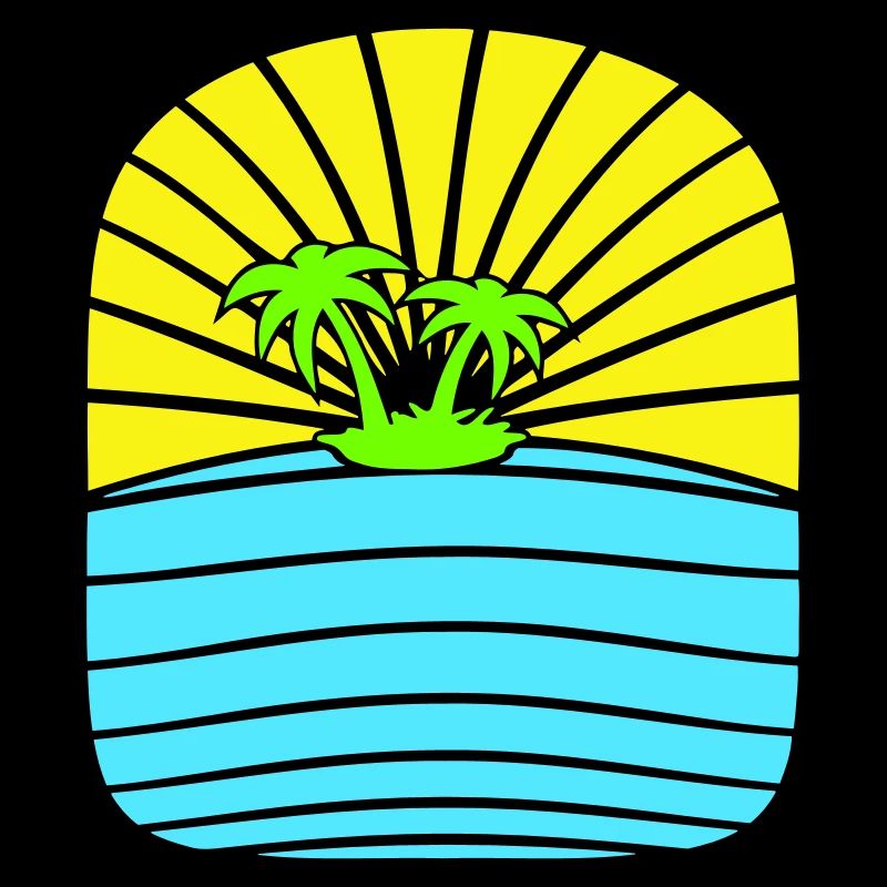 Palm Tree Island Tree Plage Vacances Noix de Mer Cool