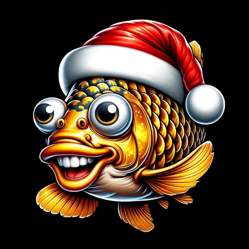 Weihnachtskarpfen: Lustiger Fisch mit Mütze