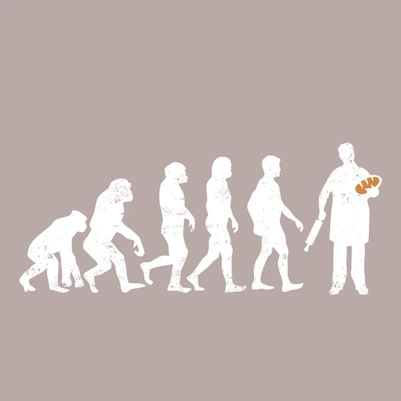 Bäcker evolution geschenk brot backen beruf teig